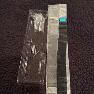 Black and Silver Mesh Watch Band